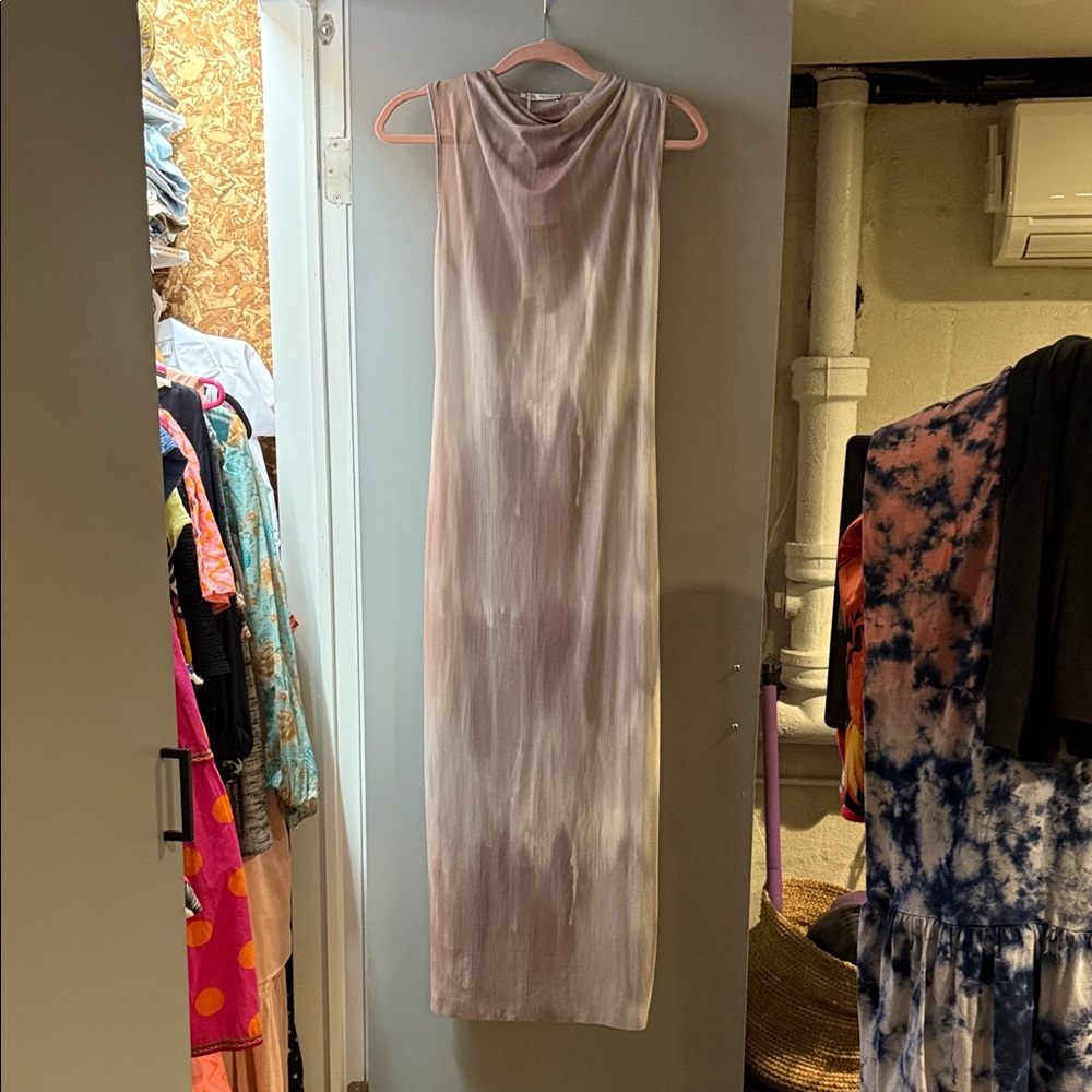 Zara Sleeveless Maxi Dress in Pink and Cream